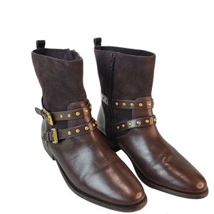 Coach Lilliana Brown Leather/Suede Zip-up Boots.  Size 7M